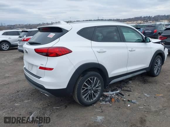 2020 Hyundai Tucson Limited with VIN KM8J3CAL4LU217209, listed as a IAAI auction lot 41624687 with 37,000 mi miles and . Bid and sale history available at DreamBid. Image 4.