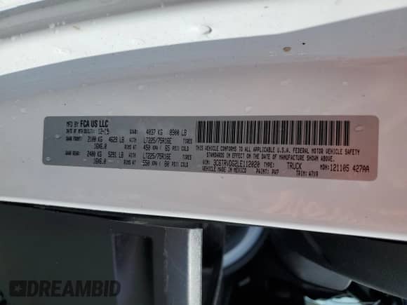 2020 Ram ProMaster Cargo с VIN 3C6TRVDG2LE112020, выставлен на аукционе Copart как лот 80645185 с пробегом 82 670 миль миль и Чистый • Clean title. История ставок и продаж доступна на DreamBid. Изображение 13.