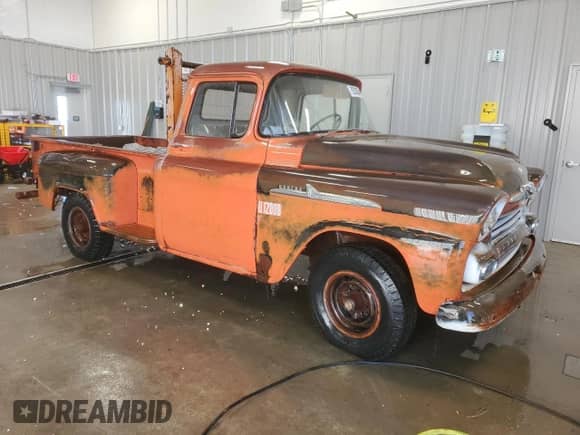 1958 Chevrolet Silverado 1500 z VIN V3E58K124287, wystawiony jako Copart lot #79332854 z przebiegiem Nie podano mil oraz Czysty tytuł • Clean title. Historia ofert i sprzedaży dostępna na DreamBid. Obrazek 4.