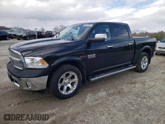 2017 Ram 1500 Laramie with VIN 1C6RR7NM9HS873058, listed as a Copart auction lot 49815555 with 143,741 mi miles and Salvage title. Bid and sale history available at DreamBid. Image 1.