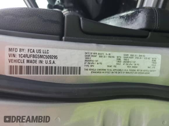 2021 Jeep Grand Cherokee 80th Anniversary with VIN 1C4RJFBG5MC509295, listed as a Copart auction lot 64652385 with 69,854 mi miles and Non repairable. Bid and sale history available at DreamBid. Image 13.