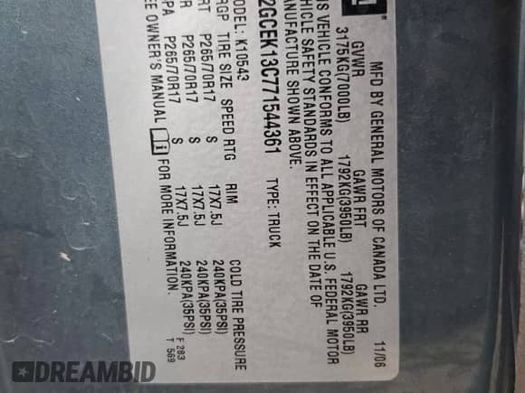2007 Chevrolet Silverado 1500 LS with VIN 2GCEK13C771544361, listed as a Copart auction lot 45721515 with 100,636 mi miles and Salvage title. Bid and sale history available at DreamBid. Image 12.