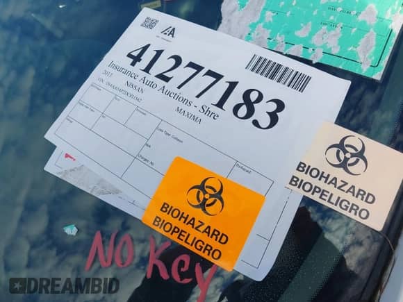 2013 Nissan Maxima S with VIN 1N4AA5AP2DC811562, listed as a IAAI auction lot 41277183 with Not provided miles and . Bid and sale history available at DreamBid. Image 8.