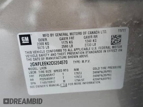 2012 Chevrolet Equinox 1LT z VIN 2GNFLEEK2C6204570, wystawiony jako Copart lot #72091995 z przebiegiem 158 374 mil mil oraz Szkoda całkowita • Salvage title. Historia ofert i sprzedaży dostępna na DreamBid. Obrazek 13.