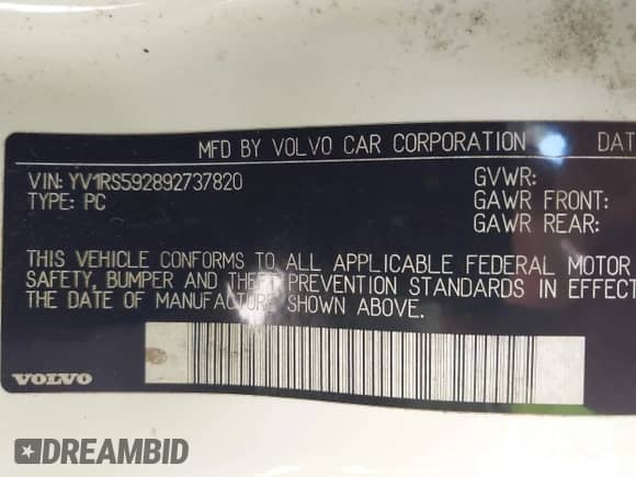 2009 Volvo S60 2.5T с VIN YV1RS592892737820, выставлен на аукционе IAAI как лот 43334035 с пробегом 177 136 миль миль и . История ставок и продаж доступна на DreamBid. Изображение 9.