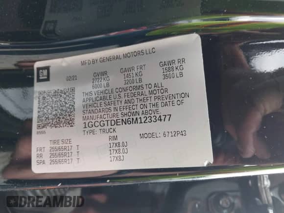 2021 Chevrolet Colorado 4WD Z71 z VIN 1GCGTDEN6M1233477, wystawiony jako IAAI lot #42188303 z przebiegiem 56 638 mil mil oraz . Historia ofert i sprzedaży dostępna na DreamBid. Obrazek 9.