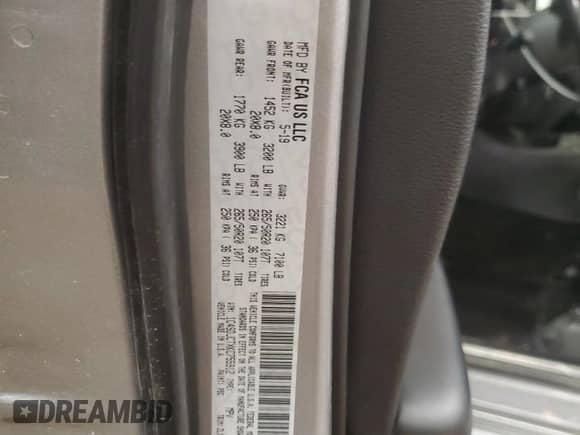 2019 Dodge Durango R/T with VIN 1C4SDJCTXKC755912, listed as a Copart auction lot 58494815 with 113,373 mi miles and Salvage title. Bid and sale history available at DreamBid. Image 13.
