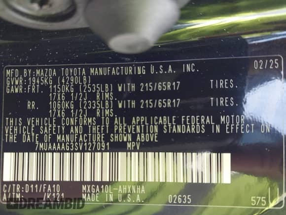 2025 Toyota Corolla Cross L с VIN 7MUAAAAG3SV127091, выставлен на аукционе IAAI как лот 43281301 с пробегом 11 473 миль миль и . История ставок и продаж доступна на DreamBid. Изображение 9.