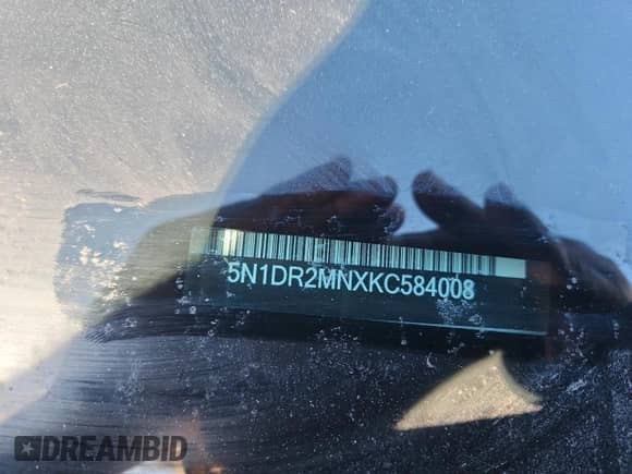 2019 Nissan Pathfinder SL z VIN 5N1DR2MNXKC584008, wystawiony jako Copart lot #84637875 z przebiegiem 78 631 mil mil oraz Szkoda całkowita • Salvage title. Historia ofert i sprzedaży dostępna na DreamBid. Obrazek 13.