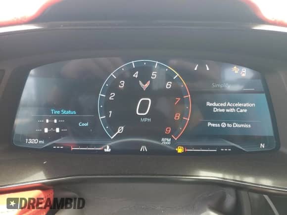 2025 Chevrolet Corvette 3LZ z VIN 1G1YF2D31S5600459, wystawiony jako Copart lot #60920535 z przebiegiem 1 320 mil mil oraz Szkoda całkowita • Salvage title. Historia ofert i sprzedaży dostępna na DreamBid. Obrazek 9.