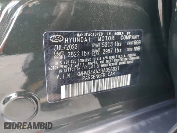 2024 Hyundai Ioniq 6 SEL с VIN KMHM34AA3RA056931, выставлен на аукционе Copart как лот 66606955 с пробегом 9 992 миль миль и Списание • Salvage title. История ставок и продаж доступна на DreamBid. Изображение 12.
