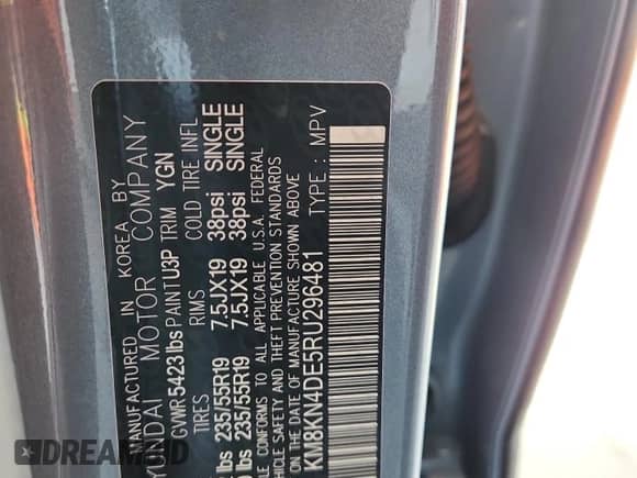 2024 Hyundai Ioniq 5 SEL with VIN KM8KN4DE5RU296481, listed as a Copart auction lot 67783545 with 3,761 mi miles and Salvage title. Bid and sale history available at DreamBid. Image 13.