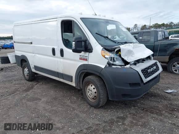 2021 Ram ProMaster Cargo with VIN 3C6LRVAGXME559894, listed as a IAAI auction lot 41709783 with 94,750 mi miles and . Bid and sale history available at DreamBid. Image 1.