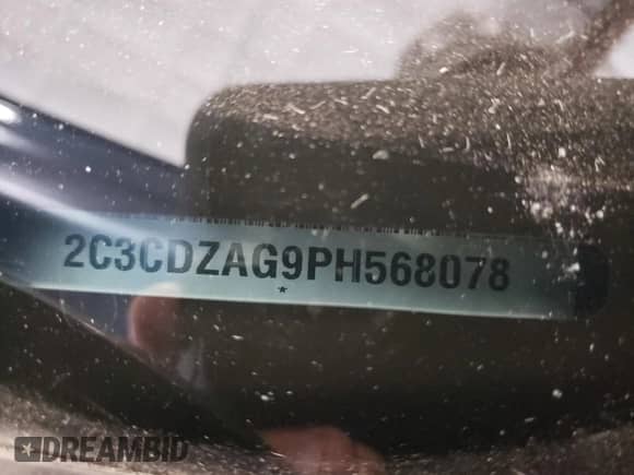 2023 Dodge Challenger SXT with VIN 2C3CDZAG9PH568078, listed as a Copart auction lot 84922735 with 16,306 mi miles and Salvage title. Bid and sale history available at DreamBid. Image 12.