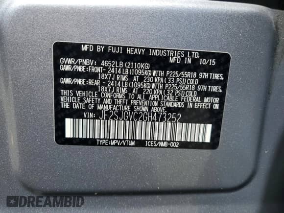 2016 Subaru Forester XT Touring z VIN JF2SJGVC2GH473252, wystawiony jako Copart lot #71437095 z przebiegiem 136 475 mil mil oraz Szkoda całkowita • Salvage title. Historia ofert i sprzedaży dostępna na DreamBid. Obrazek 14.