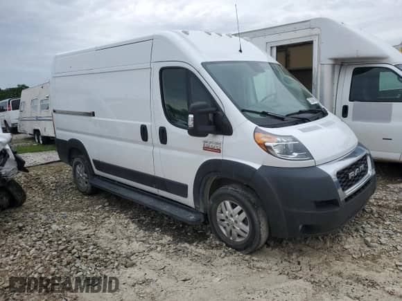 2021 Ram ProMaster Cargo with VIN 3C6LRVBGXME530071, listed as a Copart auction lot 57260465 with 60,799 mi miles and Salvage title. Bid and sale history available at DreamBid. Image 4.