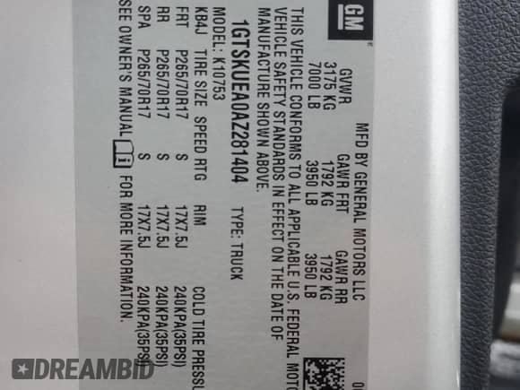 2010 GMC Sierra 1500 SL с VIN 1GTSKUEA0AZ281404, выставлен на аукционе Copart как лот 75664704 с пробегом Не указан миль и Списание • Salvage title. История ставок и продаж доступна на DreamBid. Изображение 12.