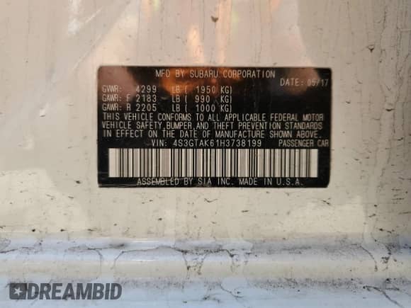 2017 Subaru Impreza Special Sports with VIN 4S3GTAK61H3738199, listed as a Copart auction lot 57181145 with 95,779 mi miles and Salvage title. Bid and sale history available at DreamBid. Image 12.