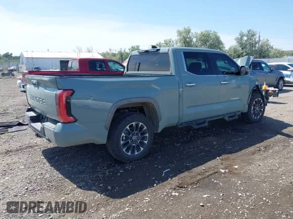 2024 Toyota Tundra Limited Hybrid with VIN 5TFJC5EC4RX006982, listed as a IAAI auction lot 42498168 with 13,483 mi miles and . Bid and sale history available at DreamBid. Image 4.
