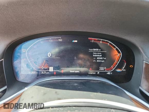 2020 BMW 7 Series 740i with VIN WBA7T2C03LGF96603, listed as a Copart auction lot 61264975 with 58,459 mi miles and Salvage title. Bid and sale history available at DreamBid. Image 9.