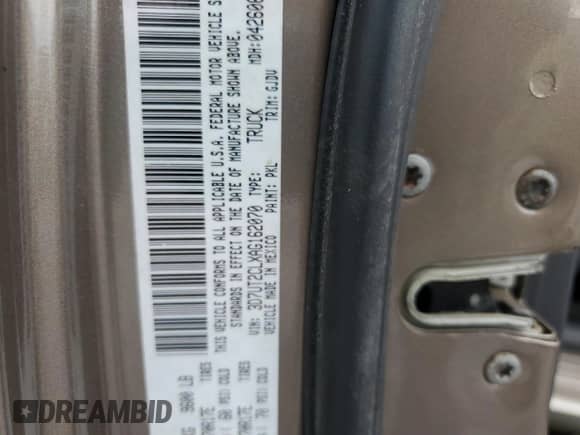 2010 Dodge 2500 ST with VIN 3D7UT2CLXAG162070, listed as a Copart auction lot 67054315 with 199,351 mi miles and Salvage title. Bid and sale history available at DreamBid. Image 12.