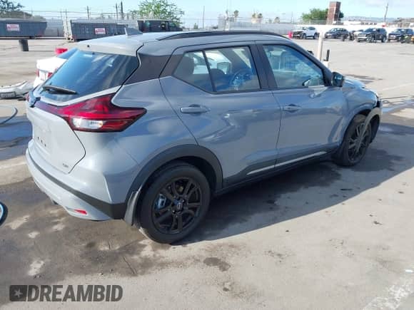 2023 Nissan Kicks SR with VIN 3N1CP5DV5PL563637, listed as a IAAI auction lot 43175483 with 22,643 mi miles and . Bid and sale history available at DreamBid. Image 4.