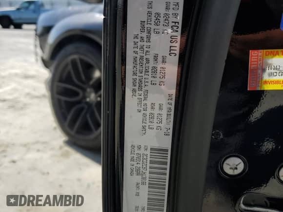 2018 Dodge Challenger SRT Hellcat Widebody with VIN 2C3CDZC97JH138166, listed as a Copart auction lot 60575735 with 36,686 mi miles and Salvage title. Bid and sale history available at DreamBid. Image 12.