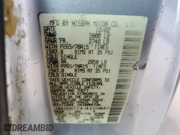 2003 Nissan Frontier XE z VIN 1N6ED26T73C412407, wystawiony jako Copart lot #68175205 z przebiegiem Nie podano mil oraz Szkoda całkowita • Salvage title. Historia ofert i sprzedaży dostępna na DreamBid. Obrazek 12.