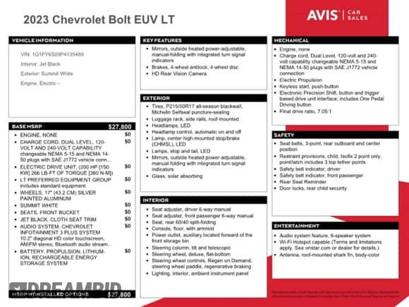 2023 Chevrolet Bolt EUV LT с VIN 1G1FY6S09P4135489, выставлен на аукционе Copart как лот 84215335 с пробегом 85 766 миль миль и На запчасти • Non repairable. История ставок и продаж доступна на DreamBid. Изображение 13.