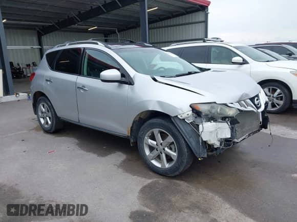 2009 Nissan Murano SL with VIN JN8AZ18W19W213207, listed as a IAAI auction lot 42837284 with 168,849 mi miles and . Bid and sale history available at DreamBid. Image 1.