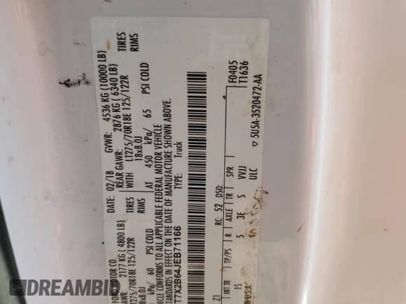 2018 Ford F-250 XL z VIN 1FT7X2B64JEB71166, wystawiony jako Copart lot #90377395 z przebiegiem 174 366 mil mil oraz Czysty tytuł • Clean title. Historia ofert i sprzedaży dostępna na DreamBid. Obrazek 12.