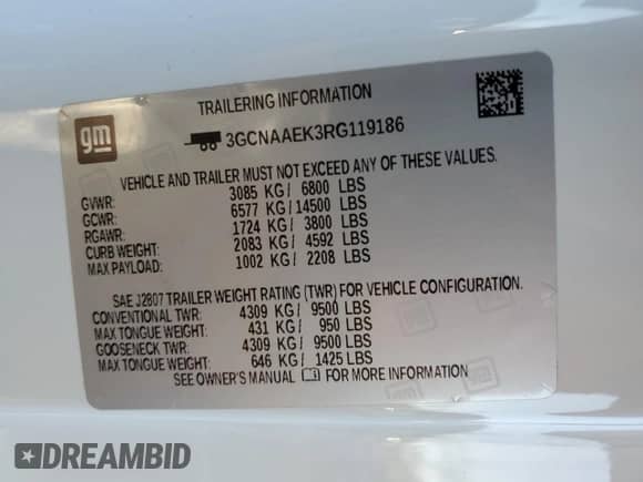 2024 Chevrolet Silverado 1500 Work Truck with VIN 3GCNAAEK3RG119186, listed as a Copart auction lot 84950425 with 22,295 mi miles and Salvage title. Bid and sale history available at DreamBid. Image 12.