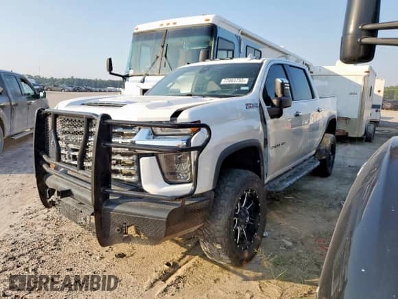 2020 Chevrolet Silverado 2500HD LTZ z VIN 1GC4YPEY5LF219250, wystawiony jako Copart lot #72065755 z przebiegiem Nie podano mil oraz Szkoda całkowita • Salvage title. Historia ofert i sprzedaży dostępna na DreamBid. Obrazek 1.