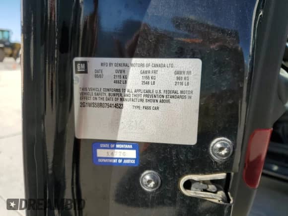 2007 Chevrolet Impala Police Unmarked Police с VIN 2G1WS58R079414523, выставлен на аукционе Copart как лот 61179965 с пробегом 254 037 миль миль и Списание • Salvage title. История ставок и продаж доступна на DreamBid. Изображение 12.