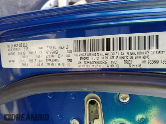 2016 Ram 1500 Outdoorsman with VIN 1C6RR7GM6GS132331, listed as a IAAI auction lot 42000869 with 41,513 mi miles and . Bid and sale history available at DreamBid. Image 9.