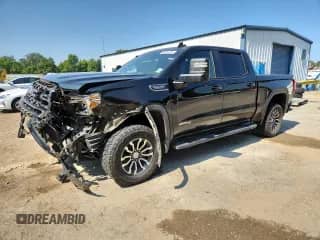 2019 GMC Sierra 1500 AT4 with VIN 1GTP9EEDXKZ219267, listed as a Copart auction lot 80254475 with 112,371 mi miles and Salvage title. Bid and sale history available at DreamBid. Image 1.