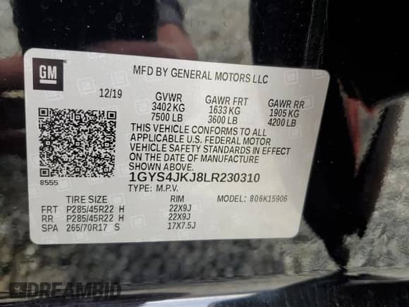 2020 Cadillac Escalade ESV Premium Luxury с VIN 1GYS4JKJ8LR230310, выставлен на аукционе Copart как лот 43597755 с пробегом 56 803 миль миль и Списание • Salvage title. История ставок и продаж доступна на DreamBid. Изображение 14.