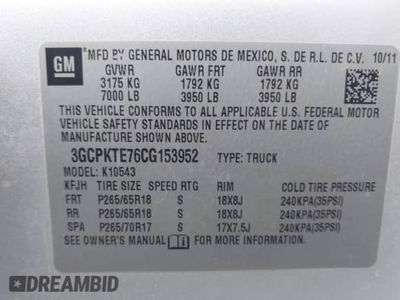 2012 Chevrolet Silverado 1500 LTZ z VIN 3GCPKTE76CG153952, wystawiony jako IAAI lot #41935031 z przebiegiem Nie podano mil oraz . Historia ofert i sprzedaży dostępna na DreamBid. Obrazek 9.