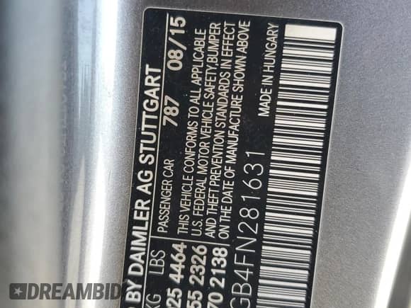 2015 Mercedes-Benz CLA 250 with VIN WDDSJ4GB4FN281631, listed as a Copart auction lot 86168795 with 132,505 mi miles and Non repairable. Bid and sale history available at DreamBid. Image 12.