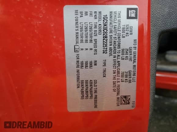 2011 Chevrolet Silverado 3500HD DRW LT с VIN 1GC5K0C82BZ225732, выставлен на аукционе Copart как лот 85118884 с пробегом 183 515 миль миль и Списание • Salvage title. История ставок и продаж доступна на DreamBid. Изображение 12.