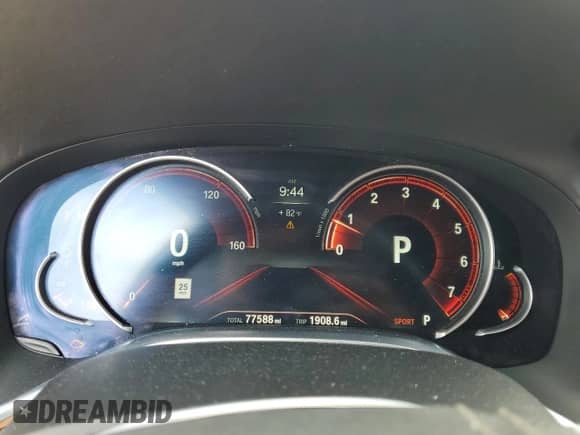 2016 BMW 7 Series 750i with VIN WBA7F0C53GGM20760, listed as a Copart auction lot 57230334 with 77,588 mi miles and Salvage title. Bid and sale history available at DreamBid. Image 9.