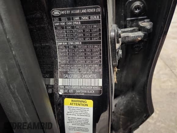 2016 Land Rover Discovery Sport SE z VIN SALCP2BG2GH604376, wystawiony jako Copart lot #81739345 z przebiegiem 73 520 mil mil oraz Czysty tytuł • Clean title. Historia ofert i sprzedaży dostępna na DreamBid. Obrazek 14.