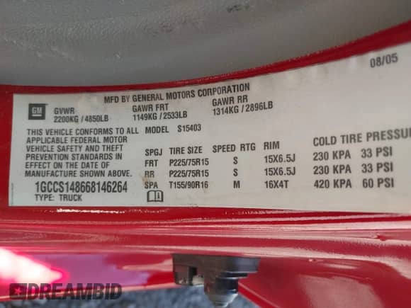 2006 Chevrolet Colorado Work Truck с VIN 1GCCS148668146264, выставлен на аукционе IAAI как лот 41873068 с пробегом 72 072 миль миль и . История ставок и продаж доступна на DreamBid. Изображение 9.