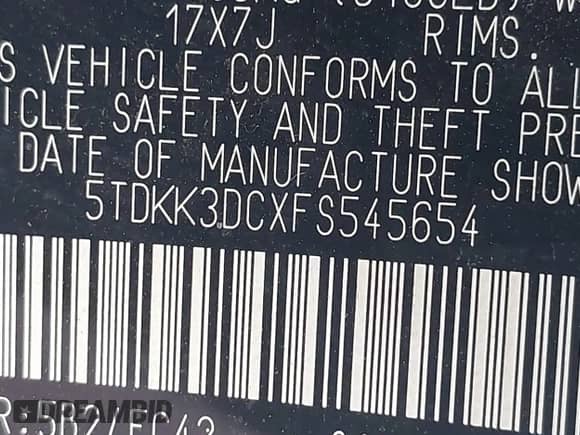 2015 Toyota Sienna LE AAS с VIN 5TDKK3DCXFS545654, выставлен на аукционе IAAI как лот 42928081 с пробегом 123 861 миль миль и . История ставок и продаж доступна на DreamBid. Изображение 9.