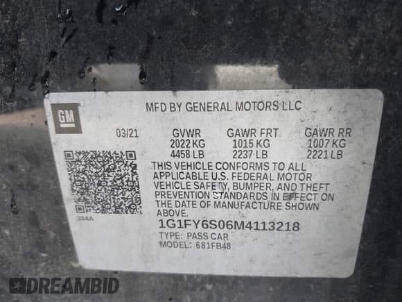 2021 Chevrolet Bolt EV LT z VIN 1G1FY6S06M4113218, wystawiony jako IAAI lot #42936397 z przebiegiem 58 607 mil mil oraz . Historia ofert i sprzedaży dostępna na DreamBid. Obrazek 9.