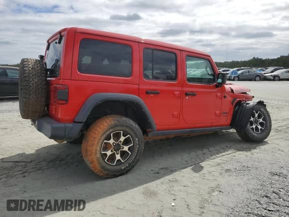 2021 Jeep Wrangler Unlimited Rubicon with VIN 1C4HJXFN5MW709473, listed as a Copart auction lot 85487315 with 38,005 mi miles and Salvage title. Bid and sale history available at DreamBid. Image 3.
