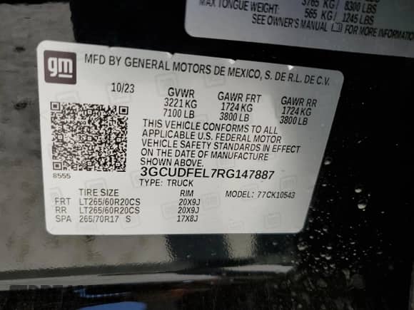2024 Chevrolet Silverado 1500 LT Trail Boss z VIN 3GCUDFEL7RG147887, wystawiony jako Copart lot #53016005 z przebiegiem 17 938 mil mil oraz Szkoda całkowita • Salvage title. Historia ofert i sprzedaży dostępna na DreamBid. Obrazek 14.