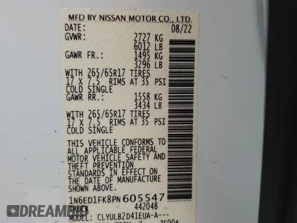 2023 Nissan Frontier SV with VIN 1N6ED1FK8PN605547, listed as a Copart auction lot 43208425 with 29,797 mi miles and Salvage title. Bid and sale history available at DreamBid. Image 12.