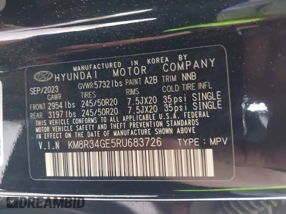 2024 Hyundai Palisade XRT z VIN KM8R34GE5RU683726, wystawiony jako IAAI lot #42535033 z przebiegiem 26 175 mil mil oraz . Historia ofert i sprzedaży dostępna na DreamBid. Obrazek 9.