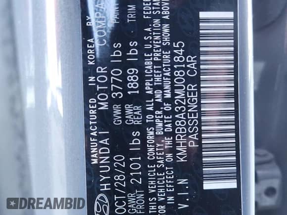 2021 Hyundai Venue SE с VIN KMHRB8A32MU081845, выставлен на аукционе Copart как лот 85571075 с пробегом 68 745 миль миль и Списание • Salvage title. История ставок и продаж доступна на DreamBid. Изображение 13.